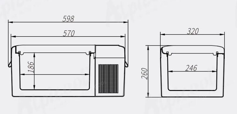 Автохолодильник компрессорный Alpicool FG15 (15 л), 12/24/220V, холодильник в машину