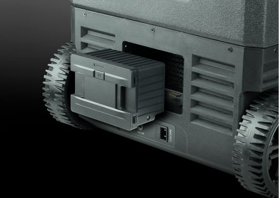Автохолодильник компрессорный DEX TWW-95B двухкамерный с аккумулятором, на колесиках