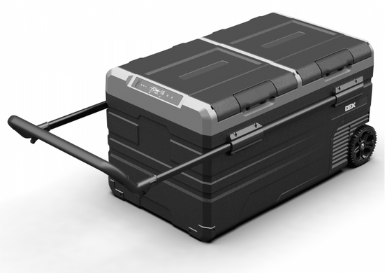 Автохолодильник компресорний DEX TWW-95B двокамерний з акумулятором, на колесиках