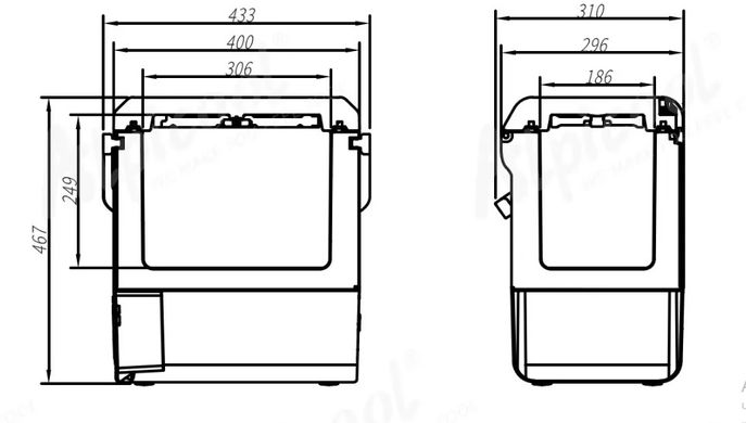 Автохолодильник компресорний Alpicool P15 (13,5 л) з двома батареями